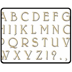 Letters Gold Classic Alphabet Fleece Blanket (medium)  by Sapixe