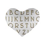 Letters Gold Classic Alphabet Standard 16  Premium Heart Shape Cushions Back