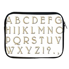 Letters Gold Classic Alphabet Apple Ipad 2/3/4 Zipper Cases by Sapixe