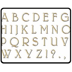 Letters Gold Classic Alphabet Double Sided Fleece Blanket (medium)  by Sapixe