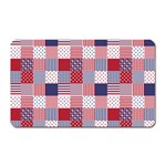 USA Americana Patchwork Red White & Blue Quilt Magnet (Rectangular) Front