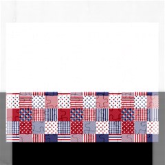 Usa Americana Patchwork Red White & Blue Quilt Rectangular Jigsaw Puzzl by PodArtist