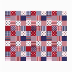 Usa Americana Patchwork Red White & Blue Quilt Small Glasses Cloth (2-side) by PodArtist