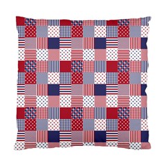 Usa Americana Patchwork Red White & Blue Quilt Standard Cushion Case (one Side) by PodArtist