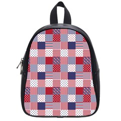 Usa Americana Patchwork Red White & Blue Quilt School Bag (small) by PodArtist