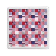 Usa Americana Patchwork Red White & Blue Quilt Memory Card Reader (square)  by PodArtist