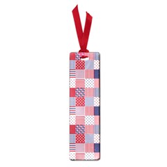 Usa Americana Patchwork Red White & Blue Quilt Small Book Marks by PodArtist