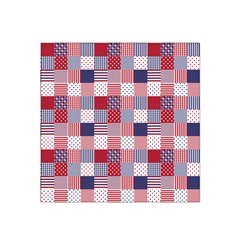 Usa Americana Patchwork Red White & Blue Quilt Satin Bandana Scarf by PodArtist