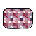 USA Americana Patchwork Red White & Blue Quilt Apple MacBook Pro 17  Zipper Case Front