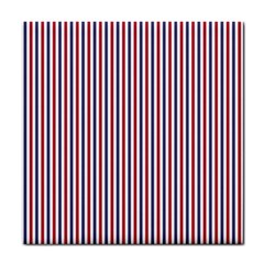 Usa Flag Red And Flag Blue Narrow Thin Stripes  Tile Coasters by PodArtist