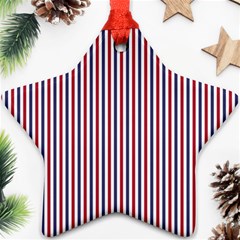 Usa Flag Red And Flag Blue Narrow Thin Stripes  Ornament (star) by PodArtist