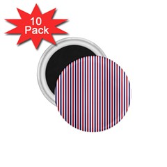 Usa Flag Red And Flag Blue Narrow Thin Stripes  1 75  Magnets (10 Pack)  by PodArtist