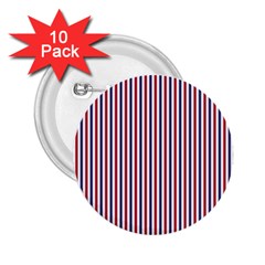 Usa Flag Red And Flag Blue Narrow Thin Stripes  2 25  Buttons (10 Pack)  by PodArtist