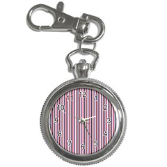 Usa Flag Red And Flag Blue Narrow Thin Stripes  Key Chain Watches by PodArtist