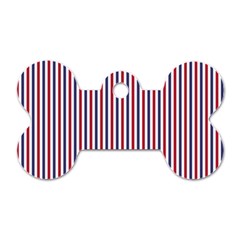 Usa Flag Red And Flag Blue Narrow Thin Stripes  Dog Tag Bone (one Side) by PodArtist