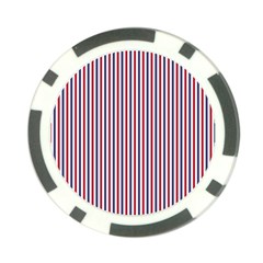 Usa Flag Red And Flag Blue Narrow Thin Stripes  Poker Chip Card Guard by PodArtist