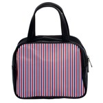 USA Flag Red and Flag Blue Narrow Thin Stripes  Classic Handbags (2 Sides) Front