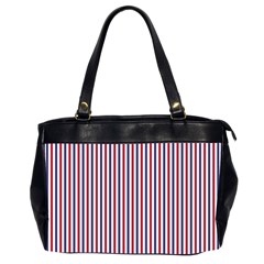 Usa Flag Red And Flag Blue Narrow Thin Stripes  Office Handbags (2 Sides)  by PodArtist