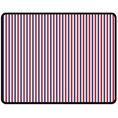 Usa Flag Red And Flag Blue Narrow Thin Stripes  Fleece Blanket (medium)  by PodArtist