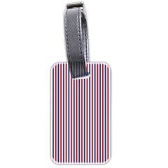 Usa Flag Red And Flag Blue Narrow Thin Stripes  Luggage Tags (two Sides) by PodArtist