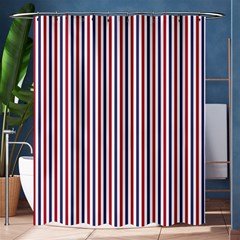 Usa Flag Red And Flag Blue Narrow Thin Stripes  Shower Curtain 60  X 72  (medium)  by PodArtist