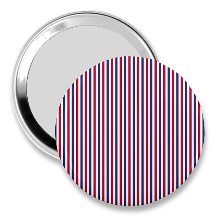 USA Flag Red and Flag Blue Narrow Thin Stripes  3  Handbag Mirrors