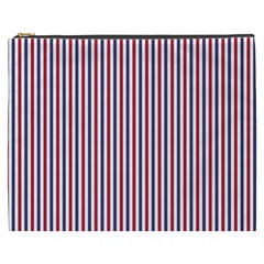 Usa Flag Red And Flag Blue Narrow Thin Stripes  Cosmetic Bag (xxxl)  by PodArtist