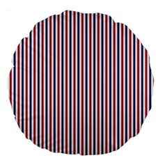 Usa Flag Red And Flag Blue Narrow Thin Stripes  Large 18  Premium Round Cushions by PodArtist