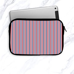 Usa Flag Red And Flag Blue Narrow Thin Stripes  Apple Ipad Mini Zipper Cases by PodArtist