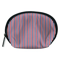 Usa Flag Red And Flag Blue Narrow Thin Stripes  Accessory Pouches (medium)  by PodArtist