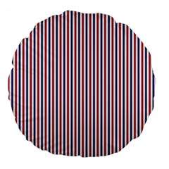 Usa Flag Red And Flag Blue Narrow Thin Stripes  Large 18  Premium Flano Round Cushions by PodArtist