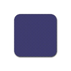 Usa Flag White Stars On Flag Blue Rubber Coaster (square)  by PodArtist