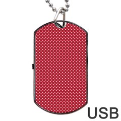 Usa Flag White Stars On Flag Red Dog Tag Usb Flash (one Side) by PodArtist