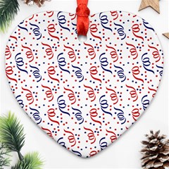 Red White And Blue Usa/uk/france Colored Party Streamers Ornament (heart) by PodArtist