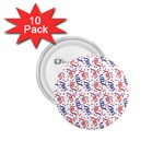 Red White and Blue USA/UK/France Colored Party Streamers 1.75  Buttons (10 pack) Front