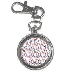 Red White And Blue Usa/uk/france Colored Party Streamers Key Chain Watches by PodArtist