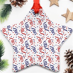 Red White And Blue Usa/uk/france Colored Party Streamers Star Ornament (two Sides) by PodArtist