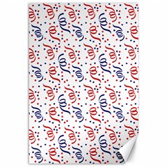 Red White And Blue Usa/uk/france Colored Party Streamers Canvas 12  X 18   by PodArtist