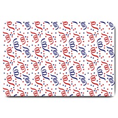 Red White And Blue Usa/uk/france Colored Party Streamers Large Doormat  by PodArtist