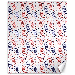 Red White And Blue Usa/uk/france Colored Party Streamers Canvas 11  X 14   by PodArtist