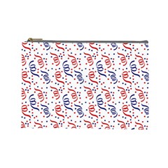 Red White And Blue Usa/uk/france Colored Party Streamers Cosmetic Bag (large)  by PodArtist