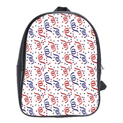 Red White And Blue Usa/uk/france Colored Party Streamers School Bag (large) by PodArtist