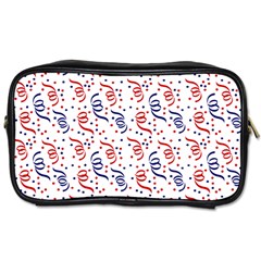 Red White And Blue Usa/uk/france Colored Party Streamers Toiletries Bags by PodArtist