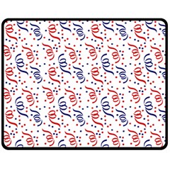 Red White And Blue Usa/uk/france Colored Party Streamers Fleece Blanket (medium)  by PodArtist