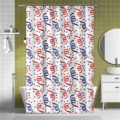 Red White And Blue Usa/uk/france Colored Party Streamers Shower Curtain 48  X 72  (small)  by PodArtist