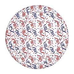 Red White And Blue Usa/uk/france Colored Party Streamers Ornament (round Filigree) by PodArtist