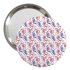 Red White And Blue Usa/uk/france Colored Party Streamers 3  Handbag Mirrors by PodArtist