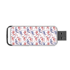 Red White And Blue Usa/uk/france Colored Party Streamers Portable Usb Flash (one Side) by PodArtist