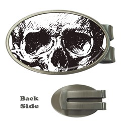 Skull Vintage Old Horror Macabre Money Clips (oval)  by Sapixe