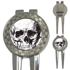 Skull Vintage Old Horror Macabre 3-in-1 Golf Divots by Sapixe